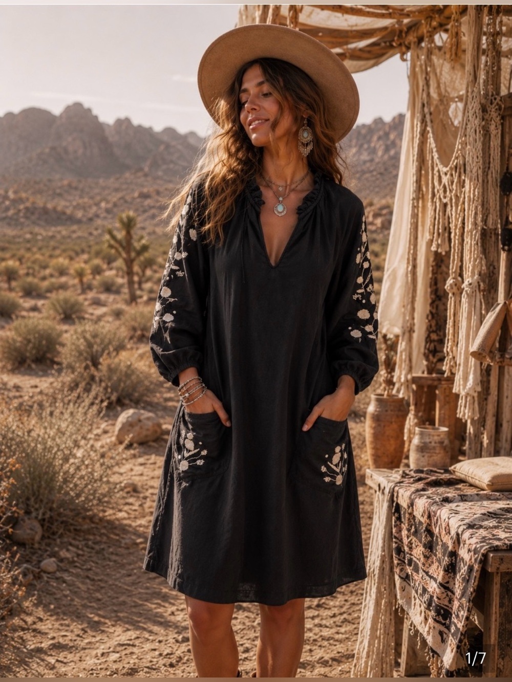 Dolan Ivanhoe Embroidered Tunic Dress, Size XL